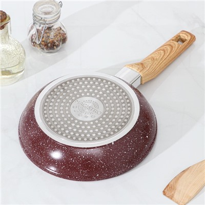 Сковорода Magistro Natural. Brown, d=20 см, ручка soft-touch, антипригарное покрытие, индукция, кованый алюминий, коричневая