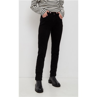 Джинсы утепленные женские Slim Fit F122-0140W black