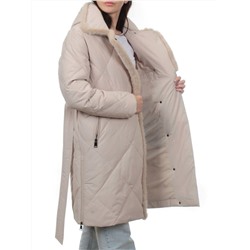 309 BEIGE Пальто зимнее стеганое женское (200 гр. холлофайбер, натуральная норка)