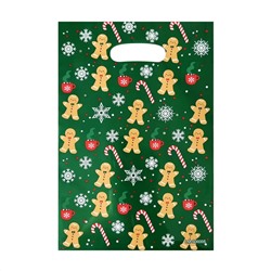 Набор пакетов подарочных новогодних 10 штук 25*17 см. ИМБИРНОЕ ПЕЧЕНЬЕ
