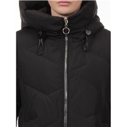 760 BLACK Пальто зимнее женское (170 гр. холлофайбер)