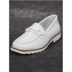 03-B5-2 WHITE Лоферы женские (натуральная кожа)