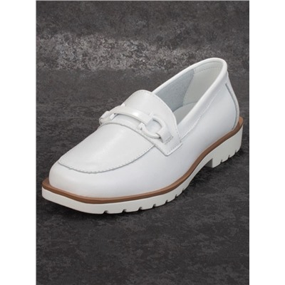 03-B5-2 WHITE Лоферы женские (натуральная кожа)