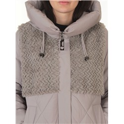 M-8800 GRAY/BEIGE Куртка зимняя стеганная женская (150 гр. холлофайбер)