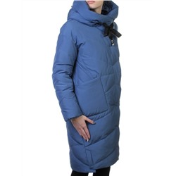 8058 GRAY/GREEN Пальто женское зимнее (био-пух)