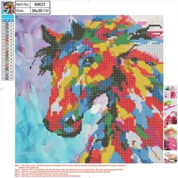 Алмазная мозаика 5D «Конь», 30 × 30 см, без подрамника, частичное заполнение