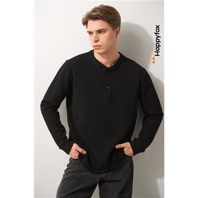 Мужской лонгслив на пуговицах Happyfox
