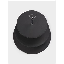 Этажёрка для фруктов и десертов Magistro Valley, 3 яруса, d=30/25/20×33 см, сланец, чёрная