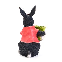 Садовая фигура из полистоуна «Зайчик с капустой», 18×17×31 см, с кашпо
