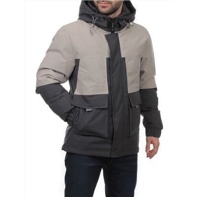 8875 DK. GRAY BEIGE Куртка мужская зимняя облегченная (130 гр. холлофайбер)