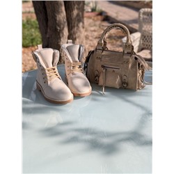Зимние ботинки  AB.Z. 27001 Crudo+Итальянская сумка  AB.Z · Pelle · Gabana beig Акция