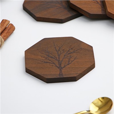Набор подставок под кружки Magistro «Древо», под кружку, дерево, 4 шт.