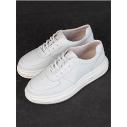 05-PDD181-1 WHITE Кроссовки женские (натуральная кожа)