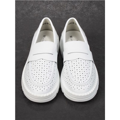 03-YD10-2D WHITE Лоферы женские (натуральная кожа)