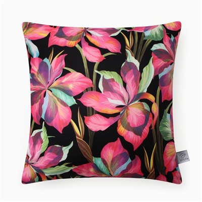 Подушка декоративная «Этель. Ирисы», 40×40 см, велюр