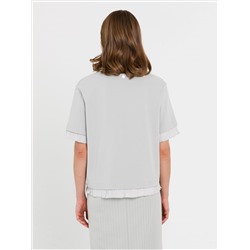 Футболка с эффектом многослойности в бледно-зелёном цвете