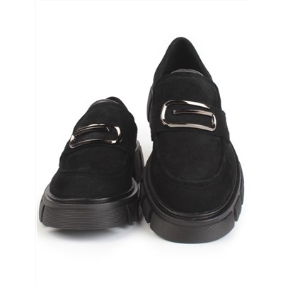 03-C1821-2 BLACK Лоферы женские (натуральная замша)