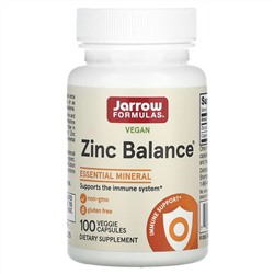 Jarrow Formulas, Zinc Balance, веганская добавка, 100 растительных капсул