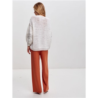 Брюки палаццо с карманами, Терракот