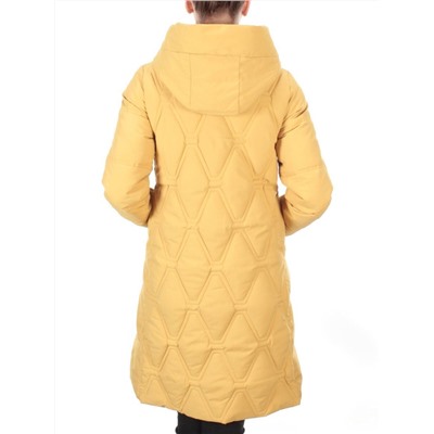 2158 MUSTARD Пальто зимнее облегченное  женское YINGPENG (150 гр. холлофайбер)