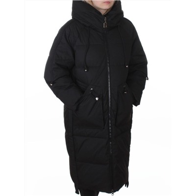 6615 BLACK Пальто зимнее женское (200 гр. холлофайбер)