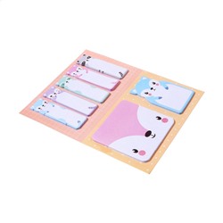 Набор фигурных бумажных закладок «Енотики», 20 листов × 7 цветов, 57×17 мм, 60×60 мм, 57×36 мм