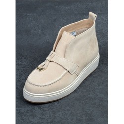 01-5172-5 BEIGE Ботинки женские демисезонные (натуральная замша, байка)