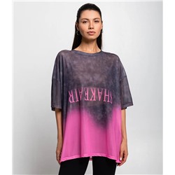 Футболка #КТ106 (10), графит,розовый