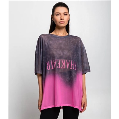 Футболка #КТ106 (10), графит,розовый