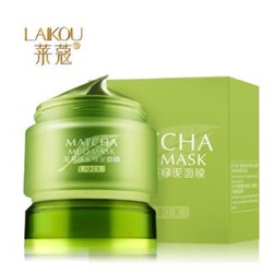 LAIKOU Маска для лица с чаем матча и зеленой глиной, 85 г, 12 шт/уп