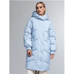 Пуховик женский серо-голубой