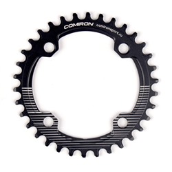 Звезда передняя COMIRON X-TWO 34T NAROW WIDE, BCD104, фрезерованная, AL6061-T6, Fullblack
