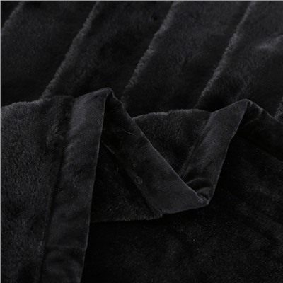 Плед пушистый Lusnug теплый мягкий Черный 2019-C13 200x220