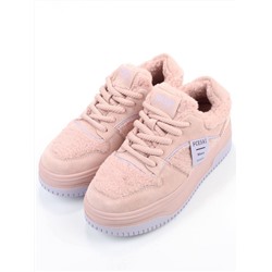04-P124-2C PINK Кроссовки демисезонные женские (натуральная замша, искусственный мех)