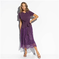 Костюм с юбкой нарядный, Больше чем стиль (2 в 1, фиолетовый)