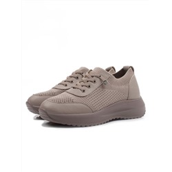 03-A629-5 DK. BEIGE Кроссовки-носки "Снокеры" женские (натуральная кожа, текстиль)