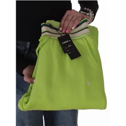 2615 LT. GREEN Брюки утепленные спортивные женские (85% хлопок, 10% полиэстер, 5% спандекс)