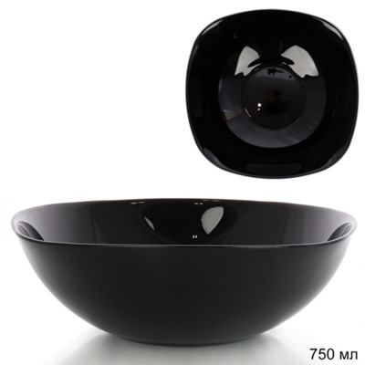 Салатник квадратный 750 мл ЧЕРНЫЙ тарелка глубокая  BNFW75  Black (уп48)