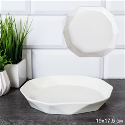 Блюдо овальное 19х17,5 см Грани / R-0058 /уп 36/