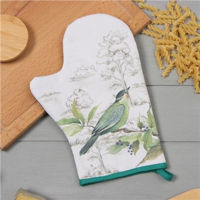 Варежка - прихватка «Этель. Птицы», 20×28 см, саржа, 100% хлопок, ватин 250 г/м²