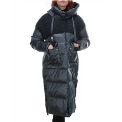 Y21636 GRAY/BLUE Пальто женское зимнее MEIYEE (200 гр. холлофайбера)