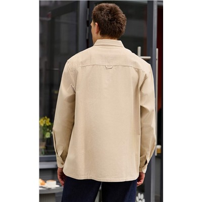 Рубашка вельвет F221-0470 l.beige