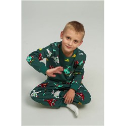 Хлопковая пижама для мальчика из футера с начесом Happyfox