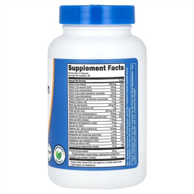 Nutricost, мультивитамины, пробиотики, 22 витамина и минерала, 120 капсул