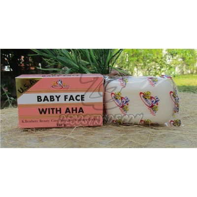 Омолаживающее мыло с АНА кислотами от K.BROTHERS, Baby Face Soap With AHA, 110 гр