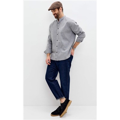 Рубашка д/р лен F511-0480 green-grey