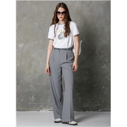 Футболка оверсайз белая с принтом