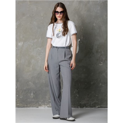 Футболка оверсайз белая с принтом