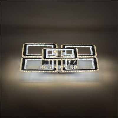 Стационарный светильник / LED-люстра потолочная. Цвет: хром (336W / 595*595*120)" / LED white + yellow3000K~6500K / K26025Cr/4+1 / уп 1