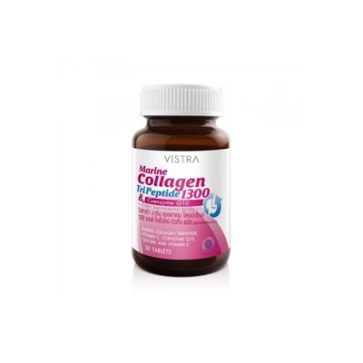 Морской Коллаген и Коэнзим Q10 омолаживающие капсулы от VISTRA Marine Collagen TriPeptide 1300 & Coenzyme Q10 30 Капсул
